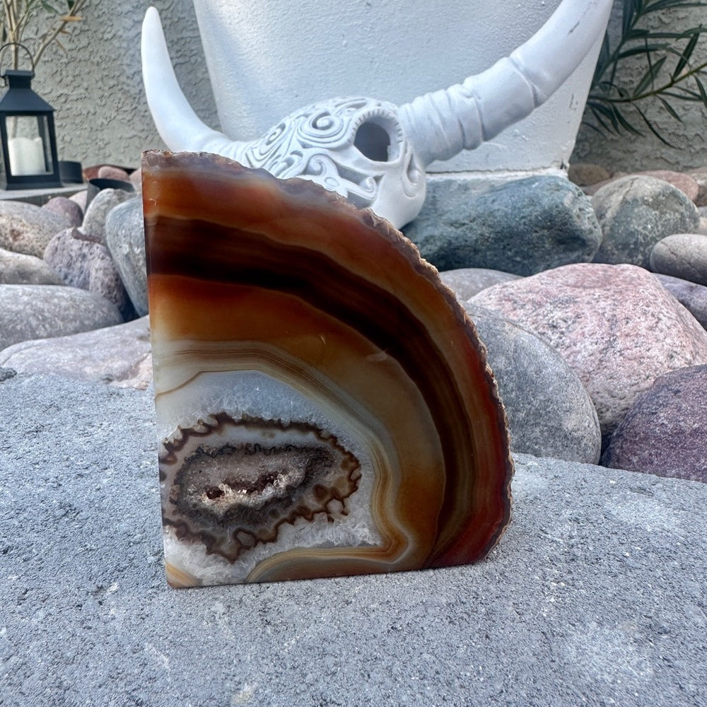 Brown and White Agate geode 1lb 3.6oz